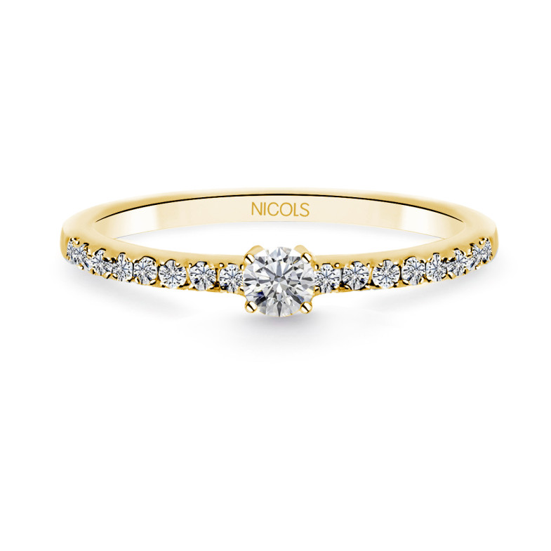Anillo Solitario Diamante Dafne Petit 0.10 Oro Amarillo 29210584915