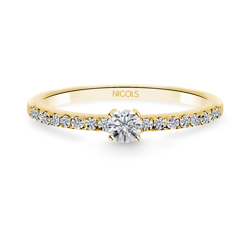 Dafne Petit Solitaire Diamond Ring 0.15 Yellow Gold 29210585015