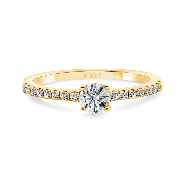 Bague solitaire en or jaune brillant Dafne Petit 0,20 29210585115