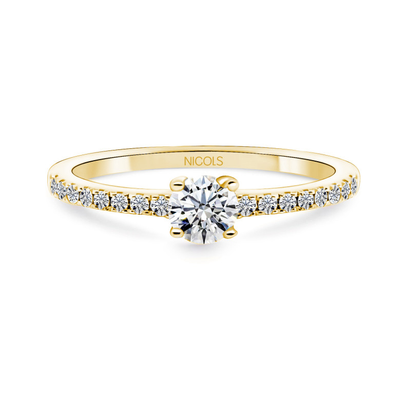 Dafne Petit 0.25 Yellow Gold Diamond Solitaire Ring 29210585215