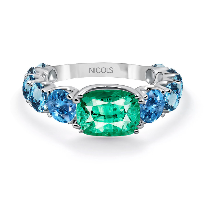 Grüner Quarz Ring Topazin RAINBOW 14711130612