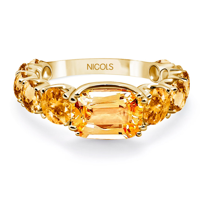 RAINBOW Citrine Yellow Gold Ring 14711130310