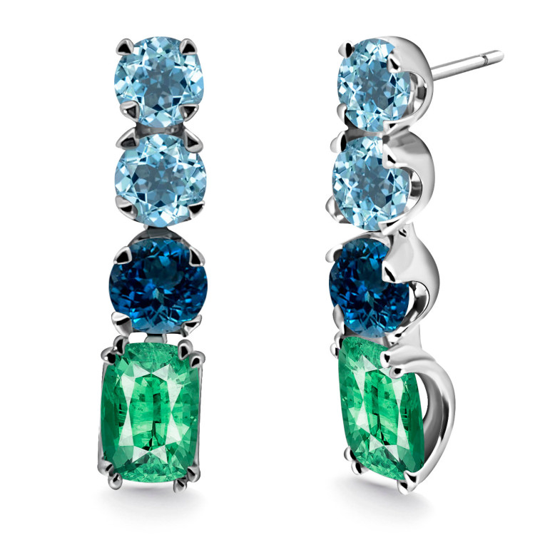 Quartz Topaz Gold earrings 14711130622 RAINBOW