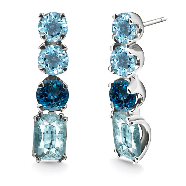 Aquamarine Gold Topaz earrings 14711130820 RAINBOW