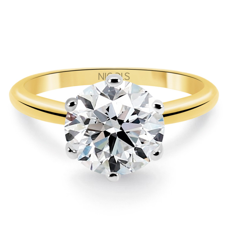 Diamond Ring 2ct H VS Solitaire Charlotte yellow gold and white gold 99928218715