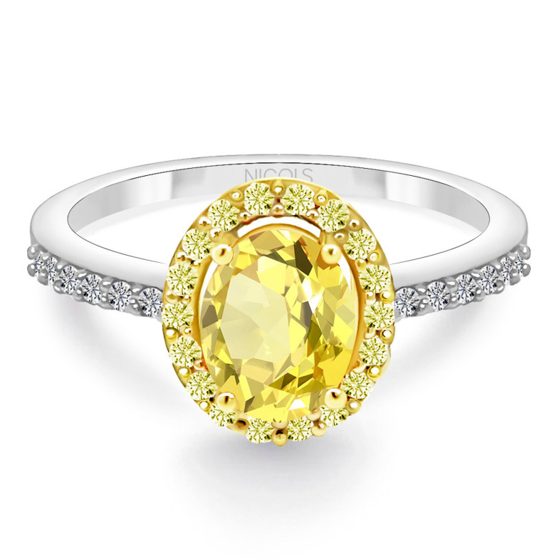 Anneau jaune et Diamant jaune Dalia 1.00 99930025511