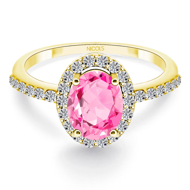 Coussin de saphir rose 1.20Ct or jaune 99930023115