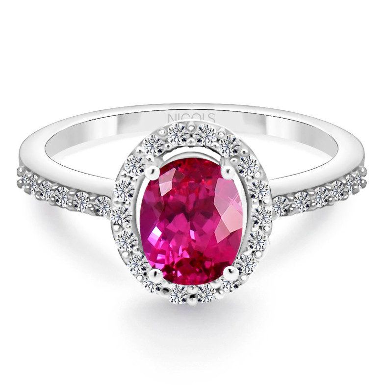 Ruby Dahlia Sunset Ring 1.00 White Gold 99930025211