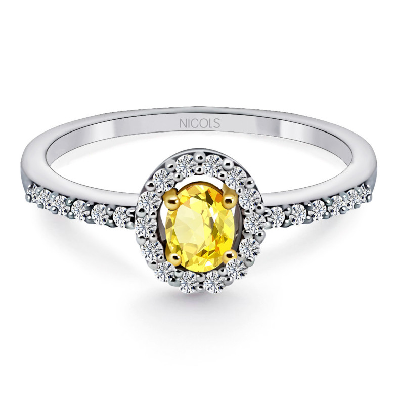 Anillo Zafiro Amarillo Dalia Sunset 0.55 99930028511