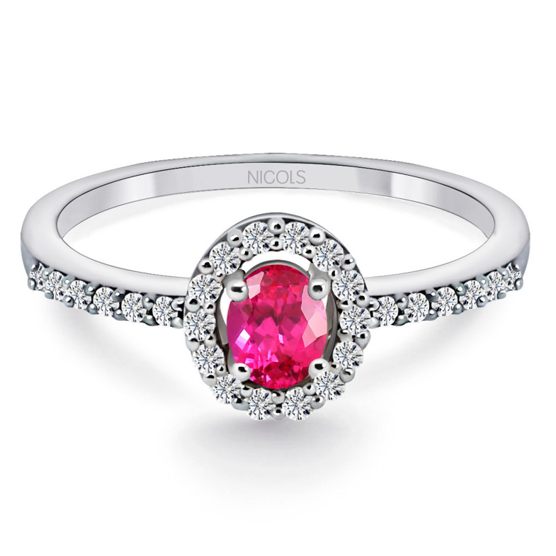 Ruby Dahlia Sunset Ring 0.55 White Gold 99930028711