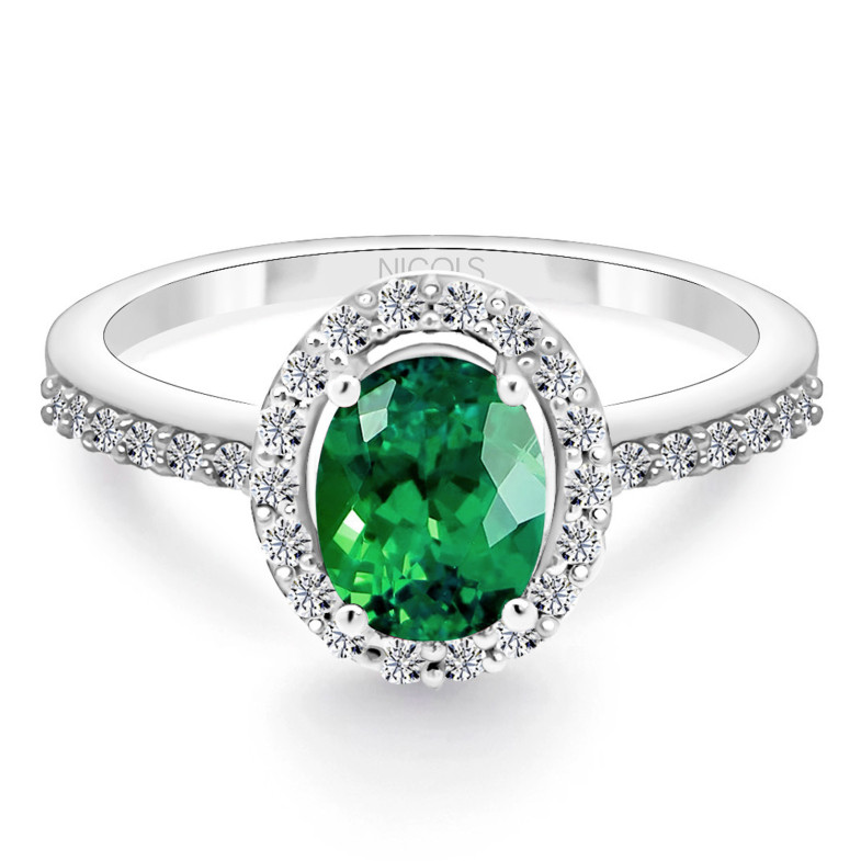 Emerald Dahlia Sunset Ring 1.00 White Gold 99930025311