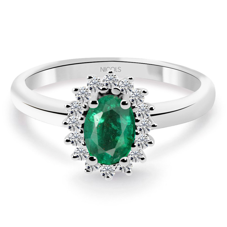 Emerald and Dahlia Diamond Ring 0.50 99929089211