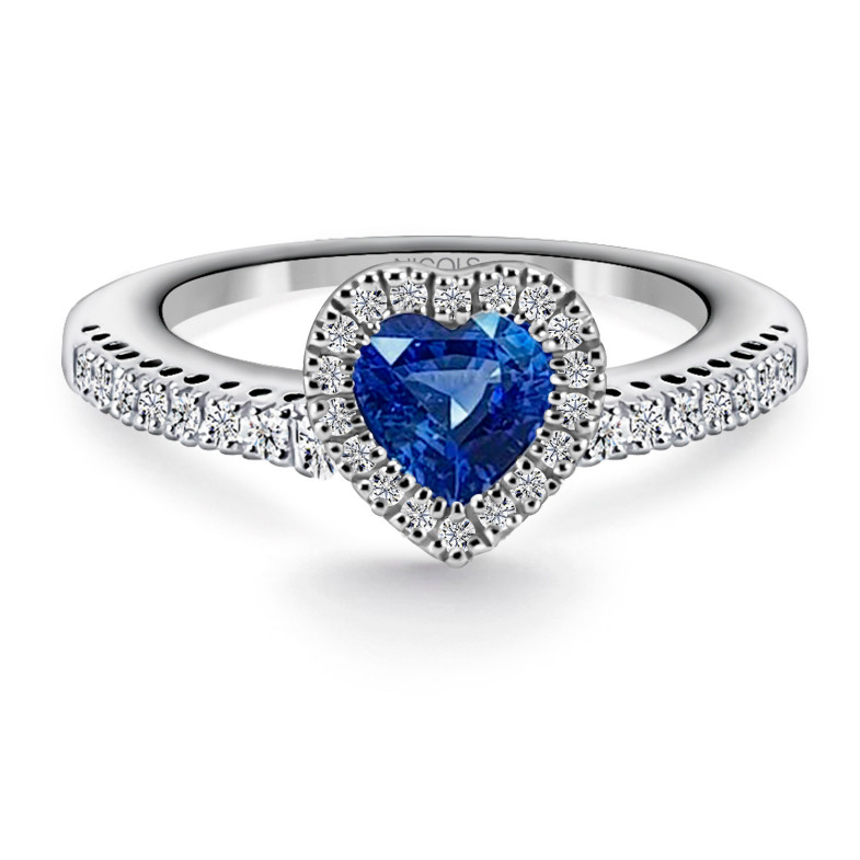 Sapphire Ring and Diamonds Heart Diamond Couleur 14710394113