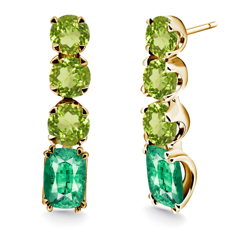 Goldgrüne Quarz-Peridot-Ohrringe RAINBOW 14711130620