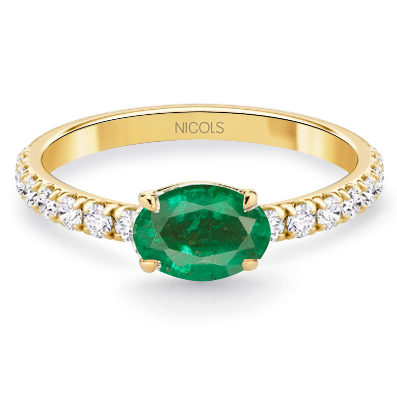 Lolita Emerald and Diamond Ring 0.45 26910380015 Yellow gold