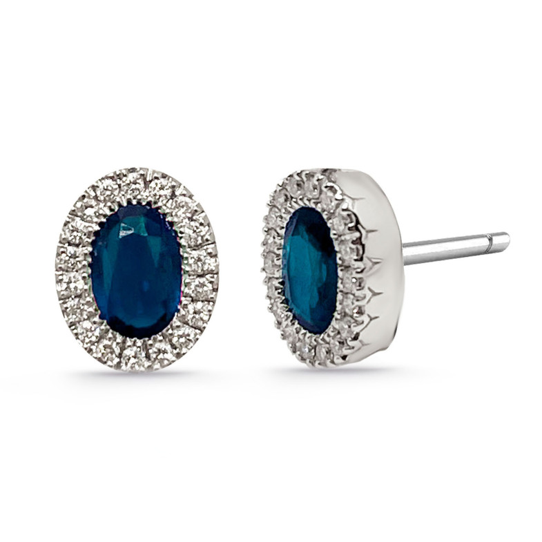 Diamond Earrings Sapphire DIAMOND COLOR OVAL BORDER 14710390222