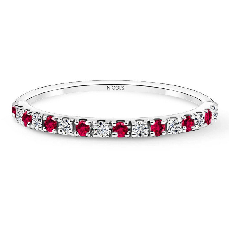 Ruby Azalea Diamond Ring 0.12 White Gold 99930210213