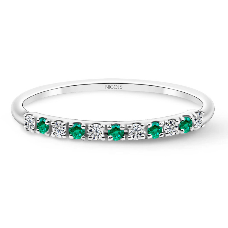 Emerald Azalea Diamond Ring 0.08 White Gold 99930213112