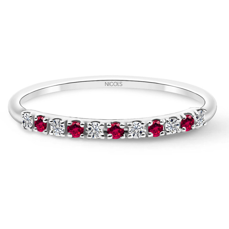 Ruby Azalea Diamond Ring 0.08 White Gold 99930213213