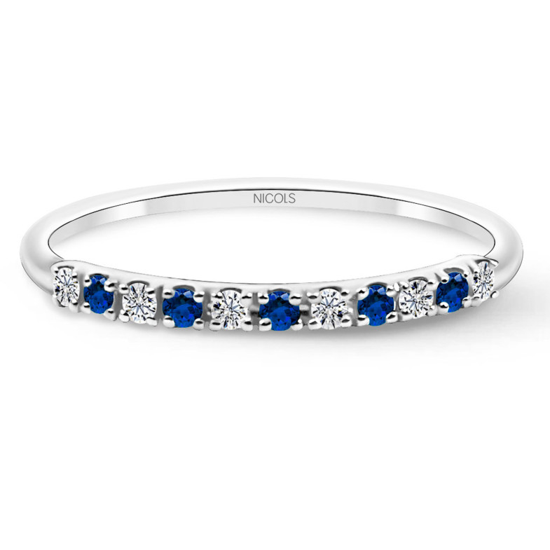 Saphir-Azalea-Diamantring 0,08 Weißgold 99930213314