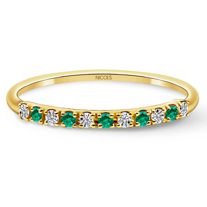 Emerald Azalea Diamond Ring 0.08 Yellow Gold 99930213115