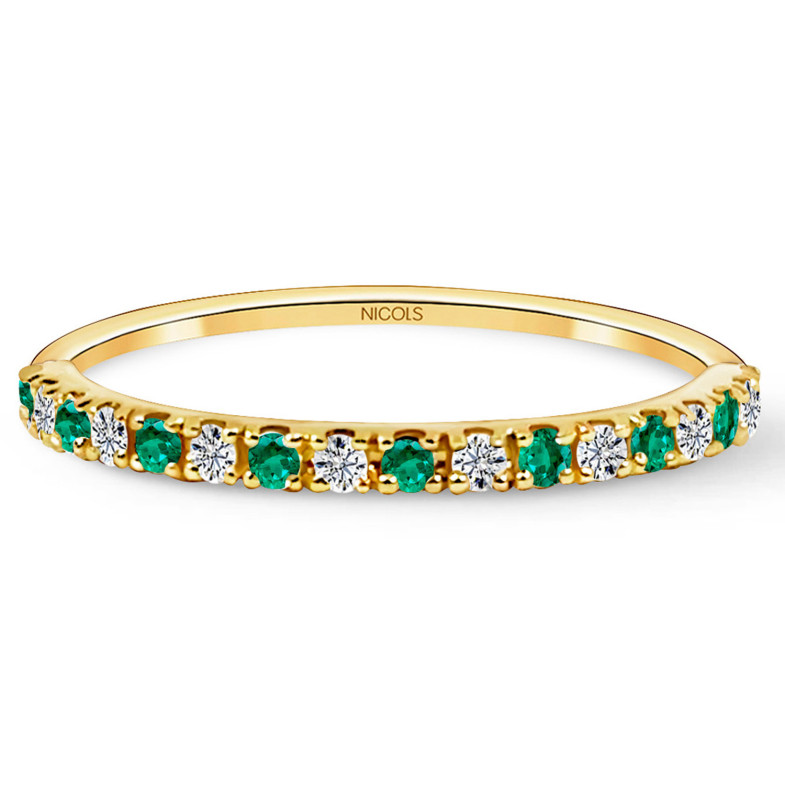 Emerald Azalea Diamond Ring 0.12 Yellow Gold 99930210115